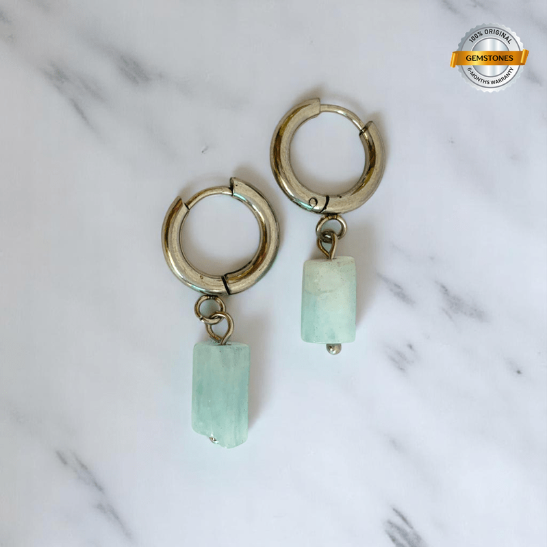 Ocean Drop Earrings | Natural Aquamarine - For Women | Includes: Earrings