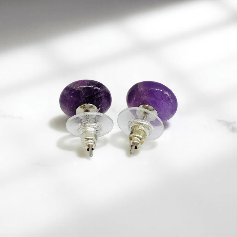 Violet Calm Studs | Amethyst Stone - For Women | Includes: Earrings