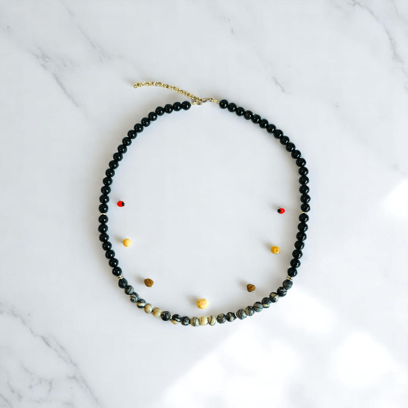Serpent Glow Necklace | Black Web Jasper Stone - For All | Includes: Necklace