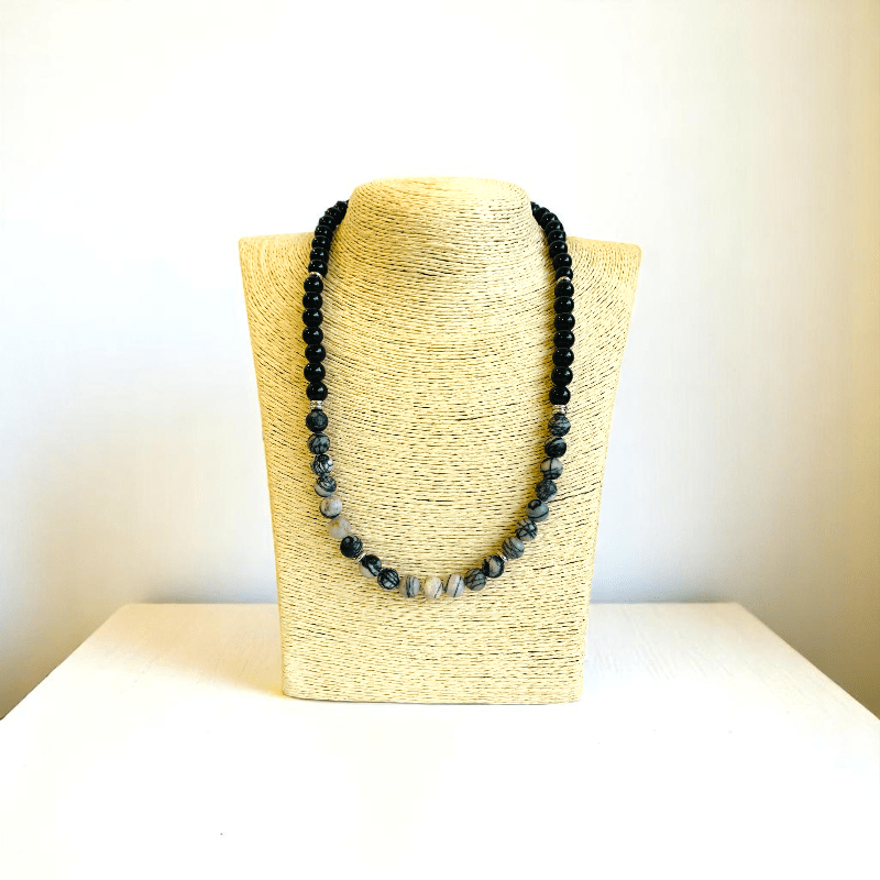 Serpent Glow Necklace | Black Web Jasper Stone - For All | Includes: Necklace