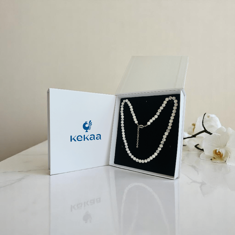 Peaceful Aura Necklace | White Howlite Stone - For All | Includes: Necklace