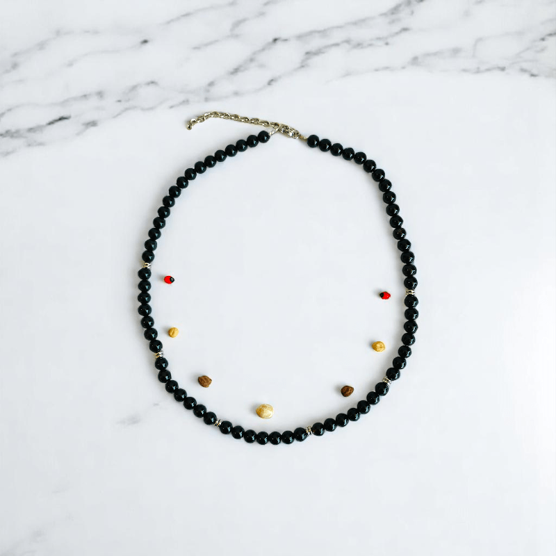 Enchanted Scales Necklace | Black Obsidian Stone - For All | Includes: Necklace