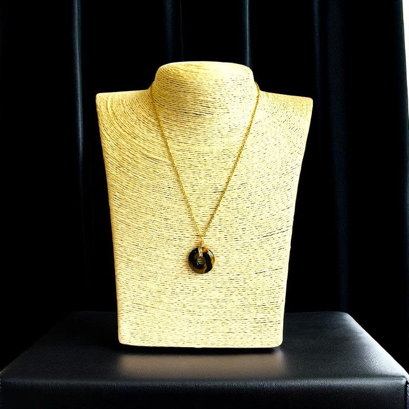 Courage Donut Pendant Necklace | Tiger Eye - For Women | Includes: Necklace