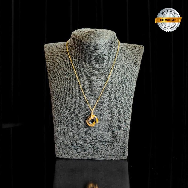 Courage Donut Pendant Necklace | Tiger Eye - For Women | Includes: Necklace