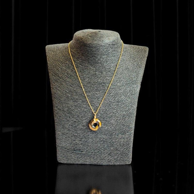 Courage Donut Pendant Necklace | Tiger Eye - For Women | Includes: Necklace