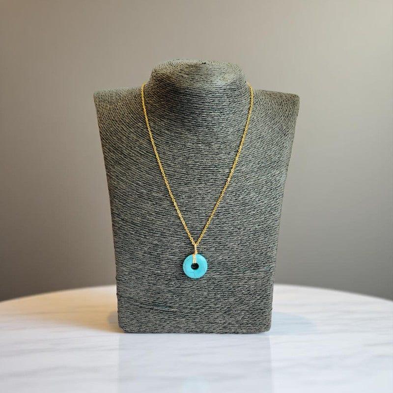 Healing Donut Pendant Necklace | Turquoise - For Women | Includes: Necklace