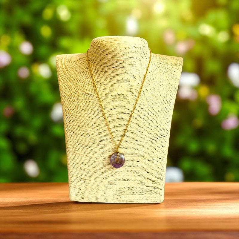 Calm Donut Pendant Necklace | Amethyst - For Women | Includes: Necklace
