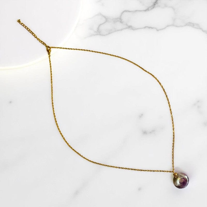 Calm Donut Pendant Necklace | Amethyst - For Women | Includes: Necklace
