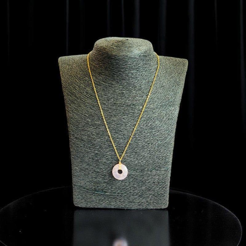 Love Donut Pendant Necklace | Rose Quartz - For Women | Includes: Necklace