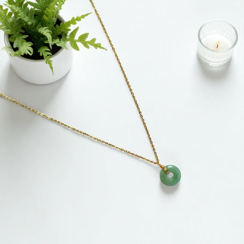 Harmony Donut Pendant Necklace | Green Aventurine - For Women | Includes: Necklace