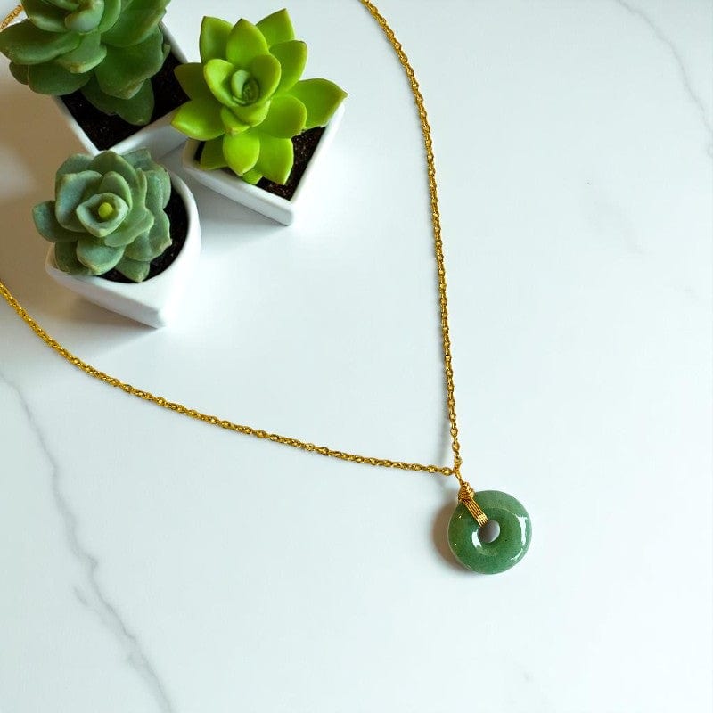 Harmony Donut Pendant Necklace | Green Aventurine - For Women | Includes: Necklace