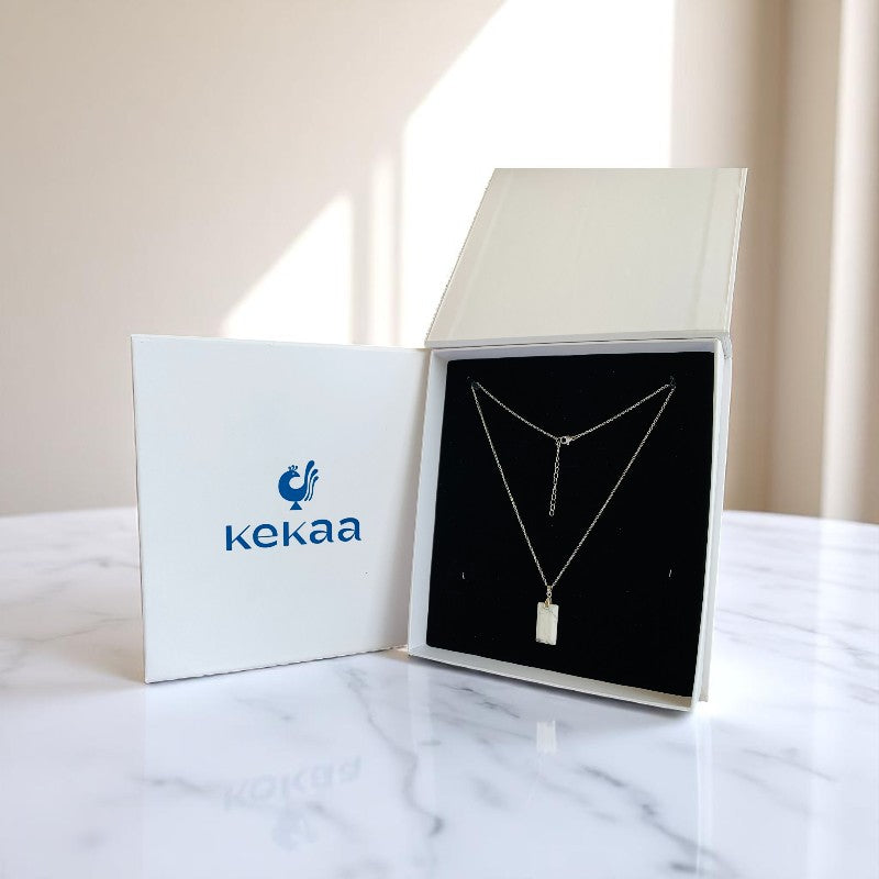 White Howlite Pendant Necklace | Silver Chain | Unisex