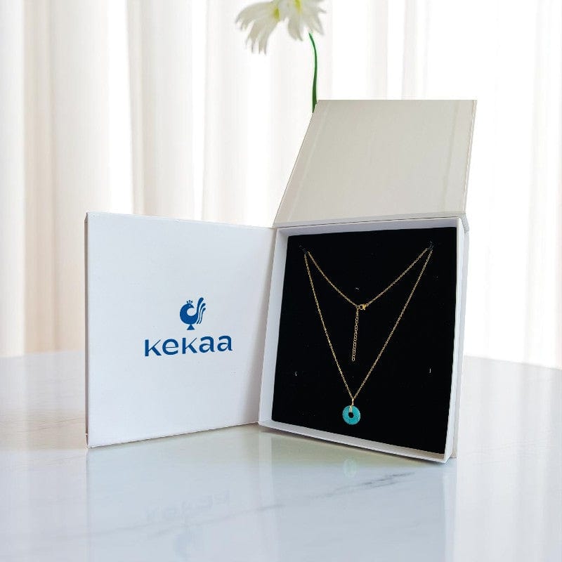 Healing Donut Pendant Necklace | Turquoise - For Women | Includes: Necklace