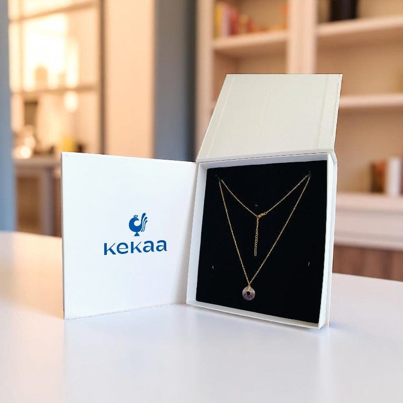 Calm Donut Pendant Necklace | Amethyst - For Women | Includes: Necklace