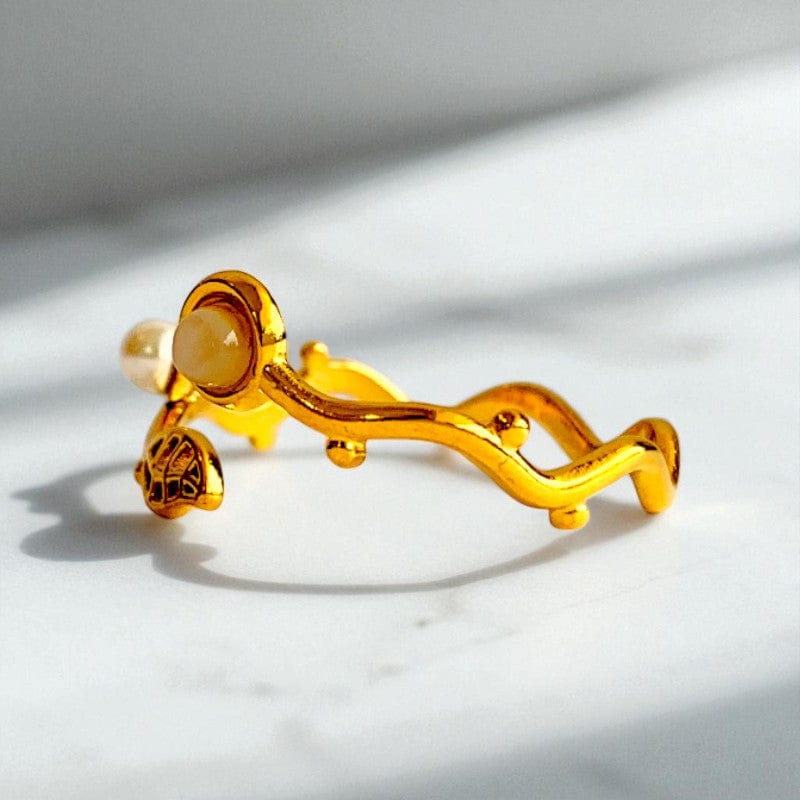 Wavy Adjustable Ring | 18K PVD Gold Plated - For Women | Includes: Ring