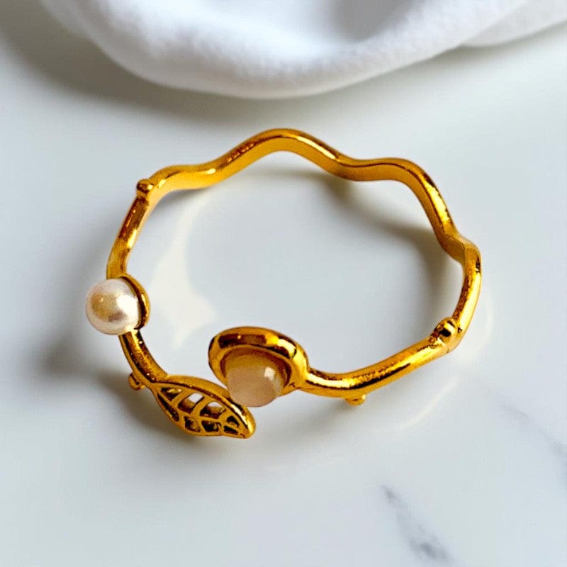 Wavy Adjustable Ring | 18K PVD Gold Plated - For Women | Includes: Ring