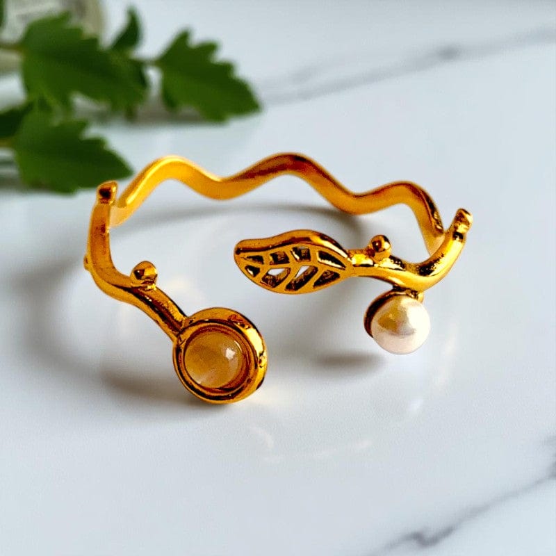 Wavy Adjustable Ring | 18K PVD Gold Plated - For Women | Includes: Ring