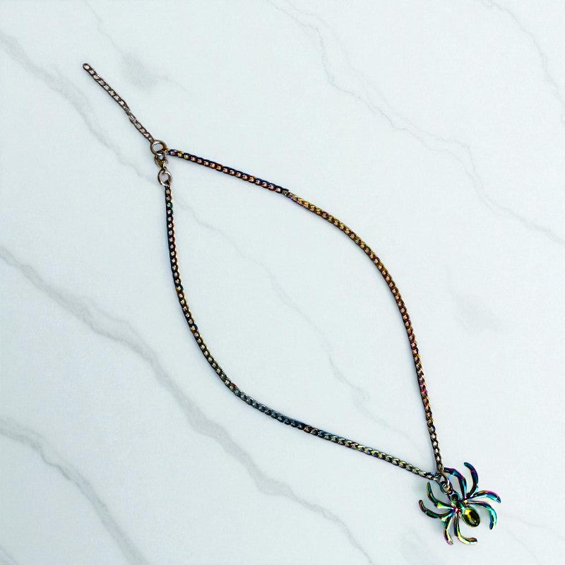 Rainbow Spider Necklace | Stainless Steel- For Kids | Includes: Necklace