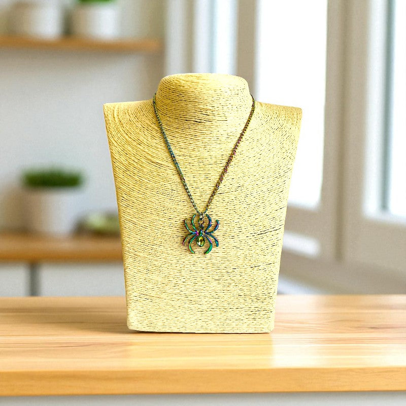 Rainbow Spider Necklace | Stainless Steel- For Kids | Includes: Necklace
