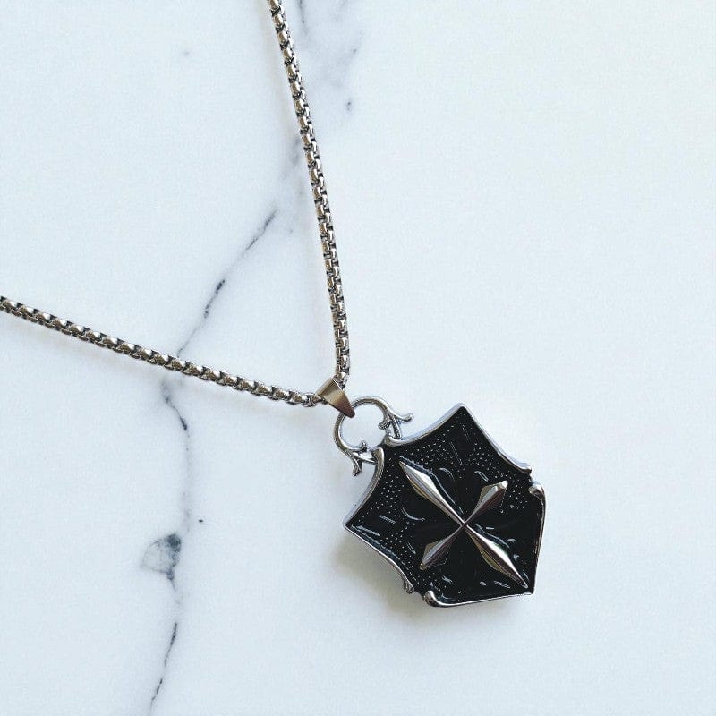 Medieval Gothic Shield Necklace | Premium Alloy - For Men | Includes: Necklace