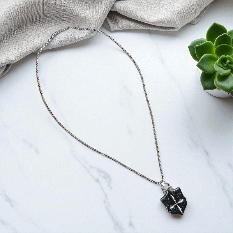 Medieval Gothic Shield Necklace | Premium Alloy - For Men | Includes: Necklace