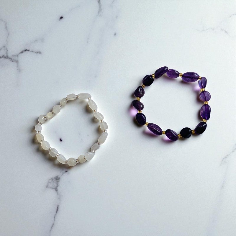 Celestial Calm | Amethyst & Moonstone - For Women | Includes: Bracelets (set of 2)