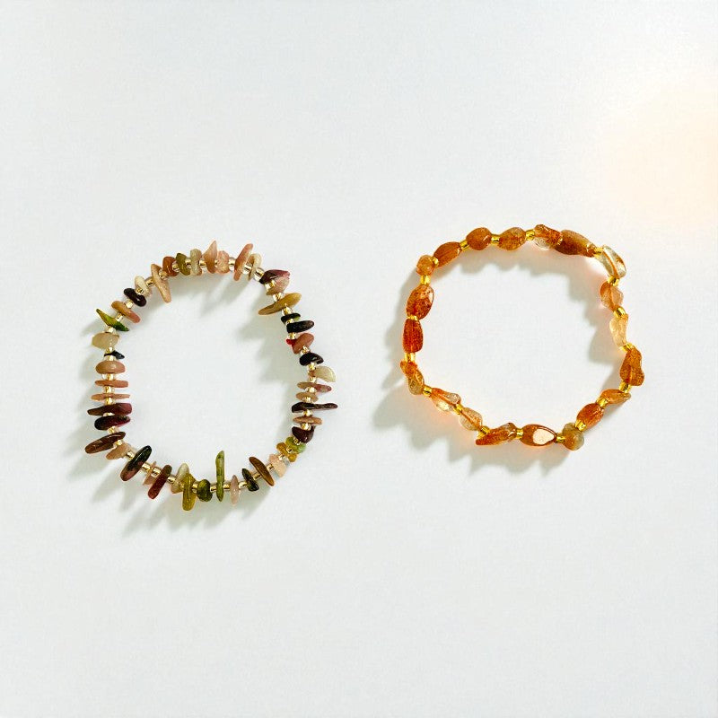 Energy Harmony Duo | Carnelian & Indian Agate - For Women | Includes: Bracelets (Set of 2)