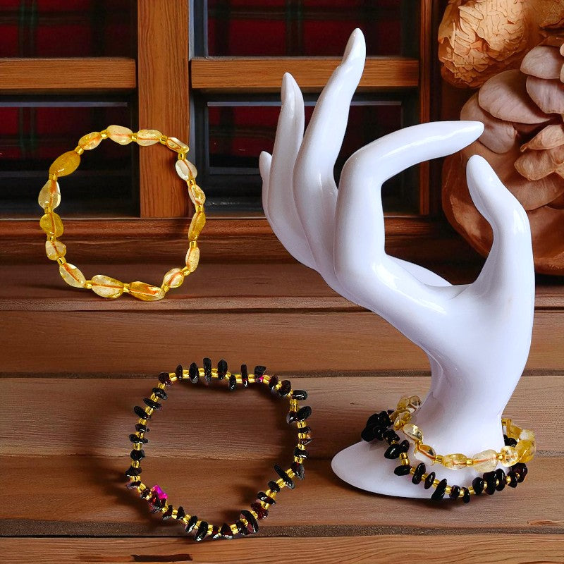 Bold Glow | Garnet & Citrine - For Women | Includes: Bracelets (Set of 2)