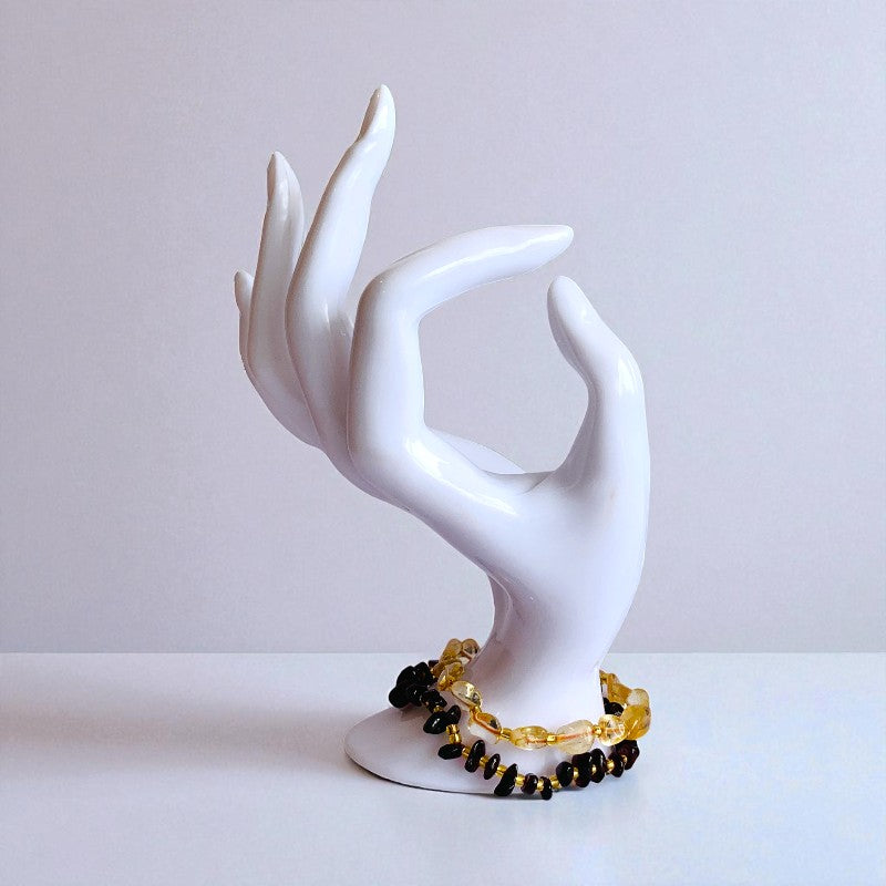 Bold Glow | Garnet & Citrine - For Women | Includes: Bracelets (Set of 2)