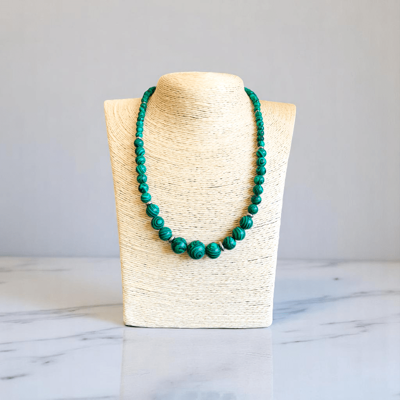 Emerald Flow Set | Malachite Stone - For Women | Includes: Necklace, Bracelet