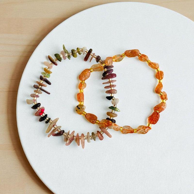 Energy Harmony Duo | Carnelian & Indian Agate - For Women | Includes: Bracelets (Set of 2)