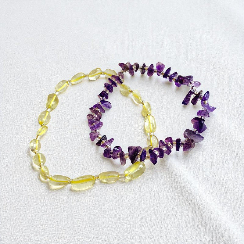 Radiant Harmony | Amethyst & Lemon Quartz - For Women | Includes: Bracelets (Set of 2)