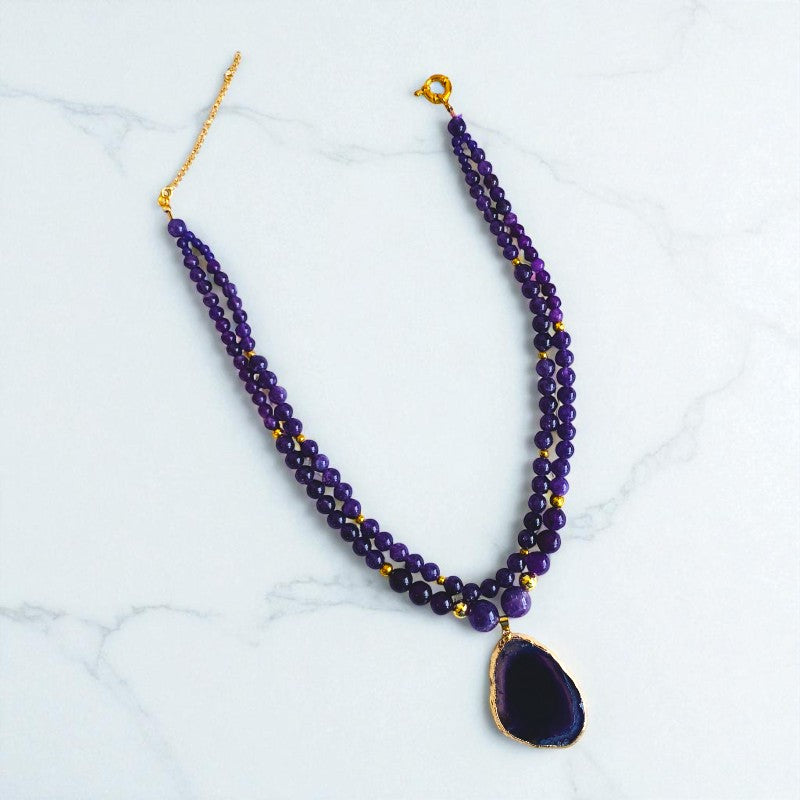 Amethyst Elegance Layered Necklace | Amethyst Stone - For Women | Includes: Necklace