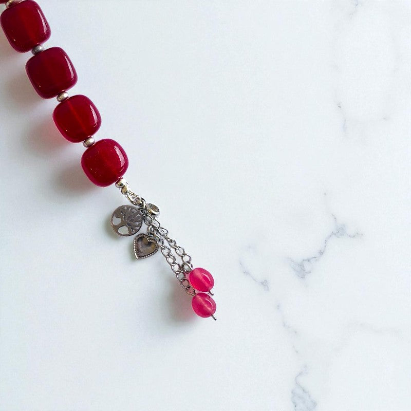 Ruby Aura Bracelet | Garnet Stone & stainless Steel β For Women | Includes: Bracelet