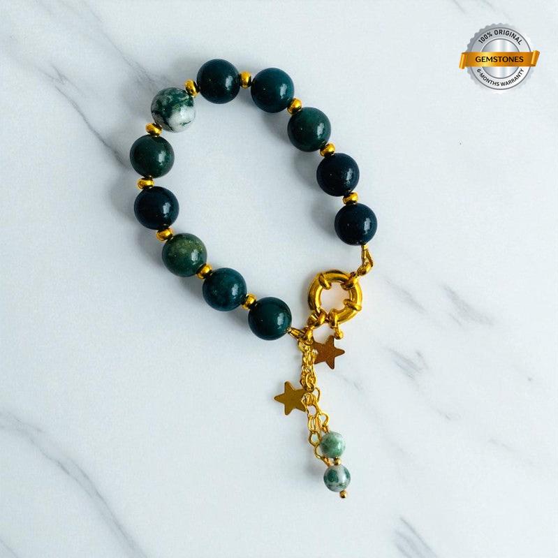 Emerald Grace Bracelet | Green Agate Stone & 18k Gold Plated - For Women | Includes: Bracelet