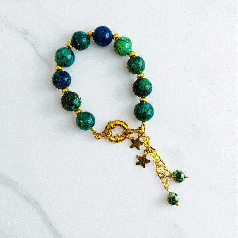 Grounded Grace Bracelet | Azurite Stone & 18k Gold Plated - For Women | Includes: Bracelet