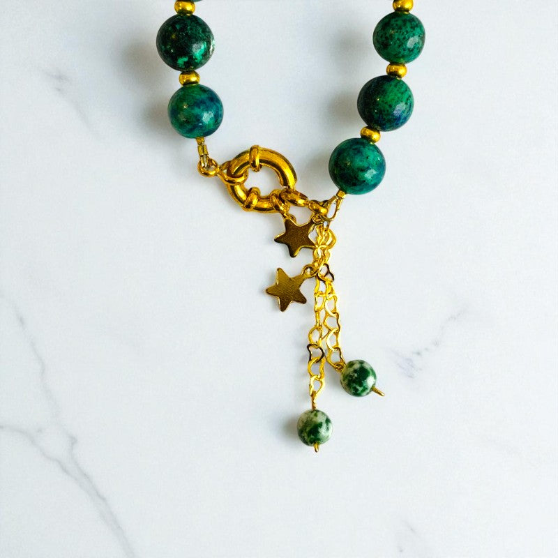 Grounded Grace Bracelet | Azurite Stone & 18k Gold Plated - For Women | Includes: Bracelet