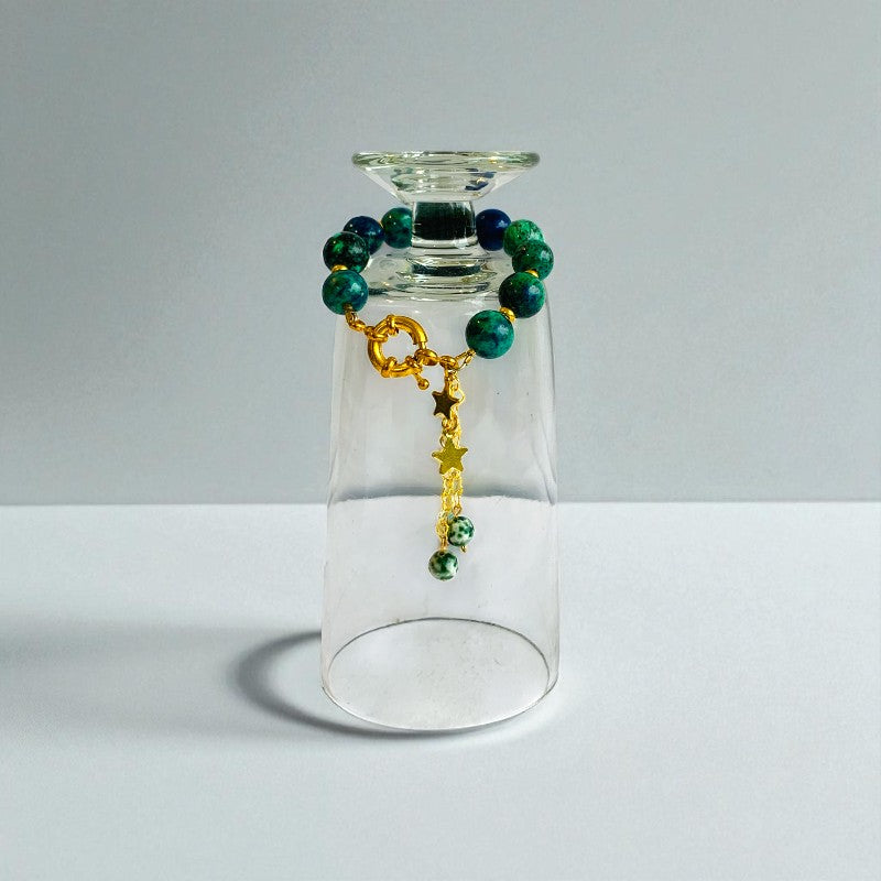 Grounded Grace Bracelet | Azurite Stone & 18k Gold Plated - For Women | Includes: Bracelet