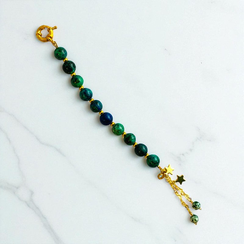 Grounded Grace Bracelet | Azurite Stone & 18k Gold Plated - For Women | Includes: Bracelet