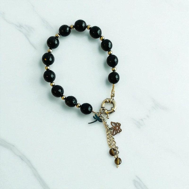 Shadow Elegance Bracelet | Black Obsidian Stone - For Women | Includes: Bracelet