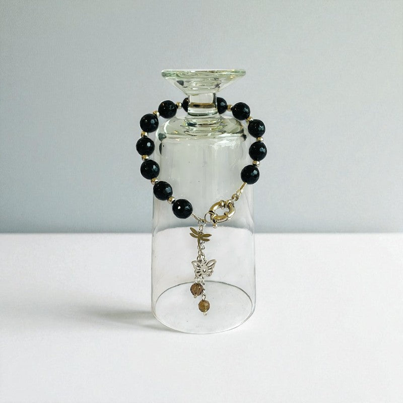 Shadow Elegance Bracelet | Black Obsidian Stone - For Women | Includes: Bracelet