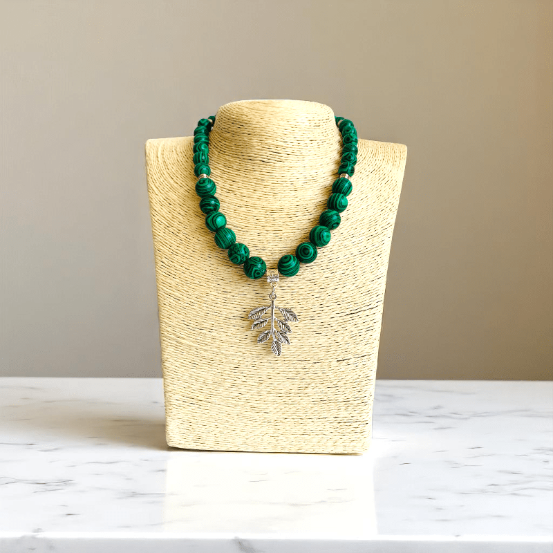 Verdant Charm Necklace | Malachite Jade Stone - For Women | Includes: Necklace