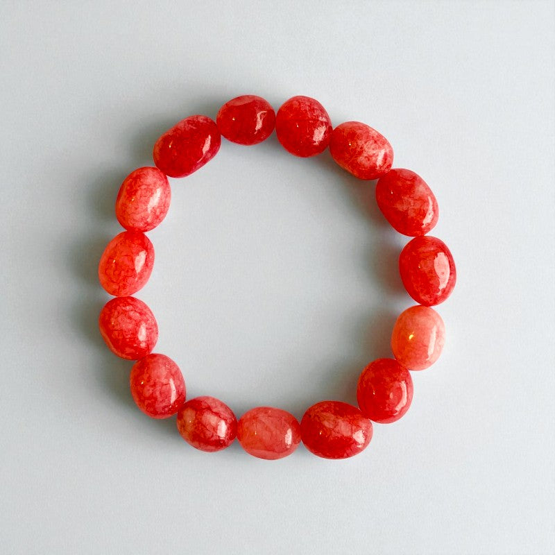 Twinning Treasure Bracelets | Red-Natural Carnelian Stones β For Women | Includes: Bracelet ( Set of 2)