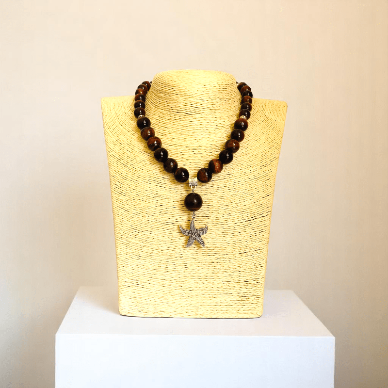 Ocean Ember Set | Red Tiger Eye Stone - For Women | Includes: Necklace, Bracelet, Earring