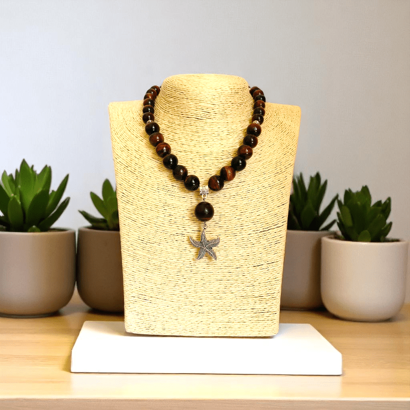 Bold Energy Necklace | Red Tiger Eye Stone - For Women | Includes: Necklace