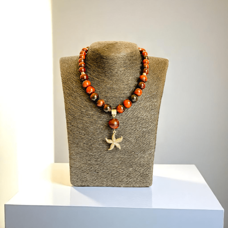 Bold Energy Necklace | Red Tiger Eye Stone - For Women | Includes: Necklace