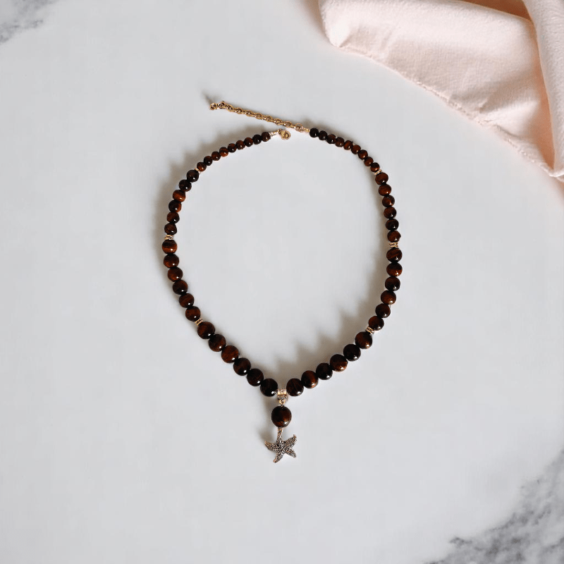 Ocean Ember Set | Red Tiger Eye Stone - For Women | Includes: Necklace, Bracelet, Earring