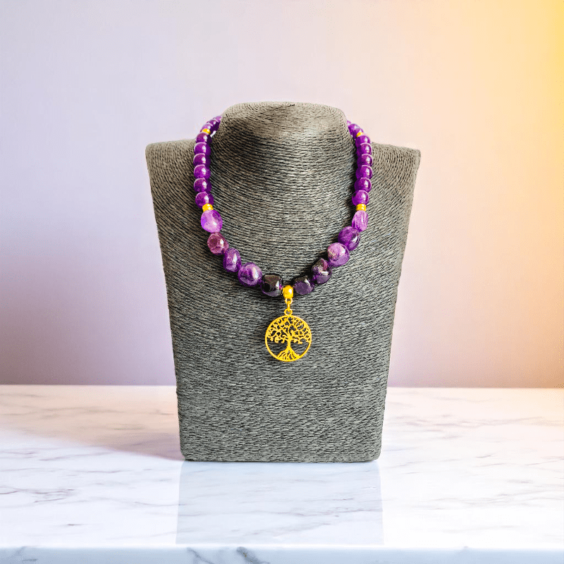 Spiritual Bloom Necklace | Amethyst Stone - For Women | Includes: Necklace