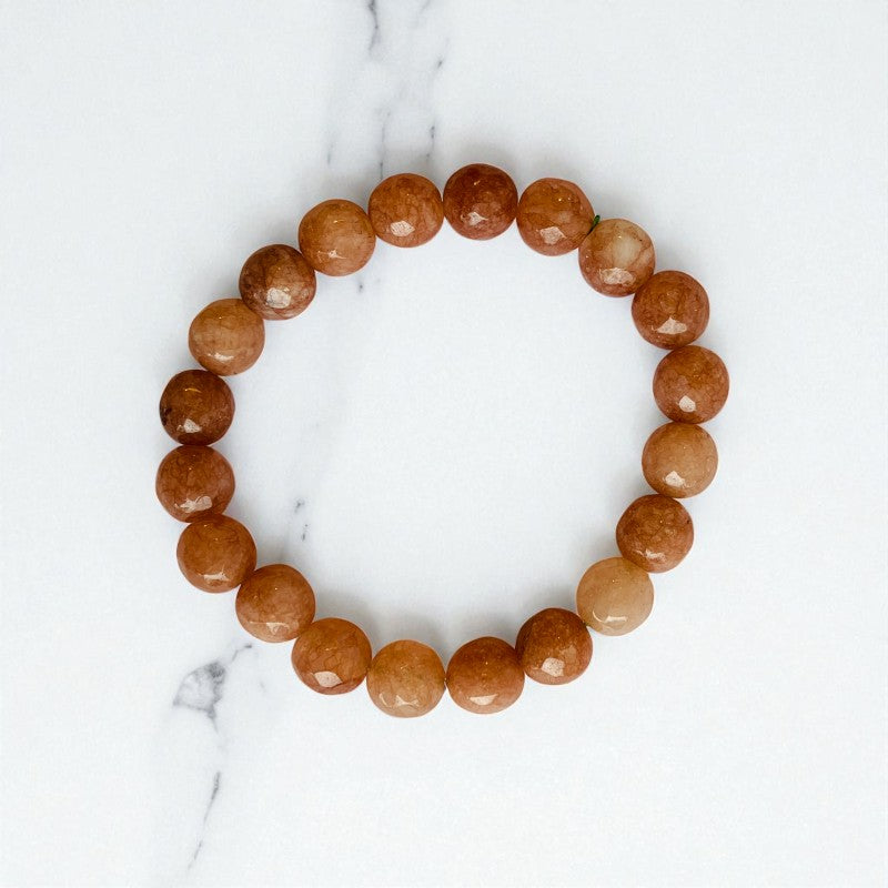 Earth & Elegance Bracelet | Brown Aventurine & MOP Stones β For Women | Includes: Bracelet (Set of 2)