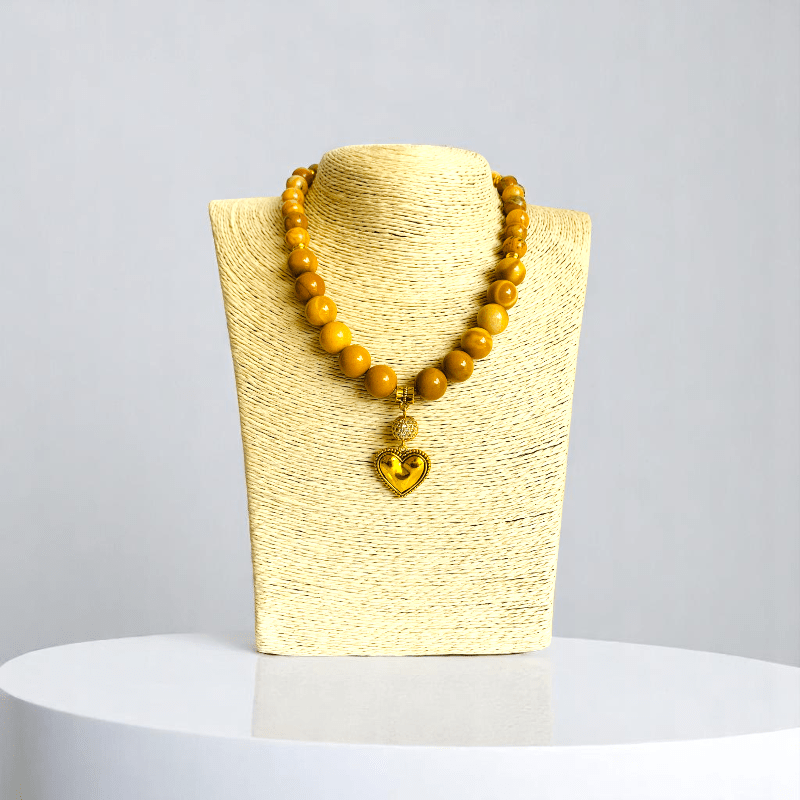 Desert Heart Set | Camel Jasper & Mookaite Stone - For Women | Includes: Necklace, Bracelet, Earring